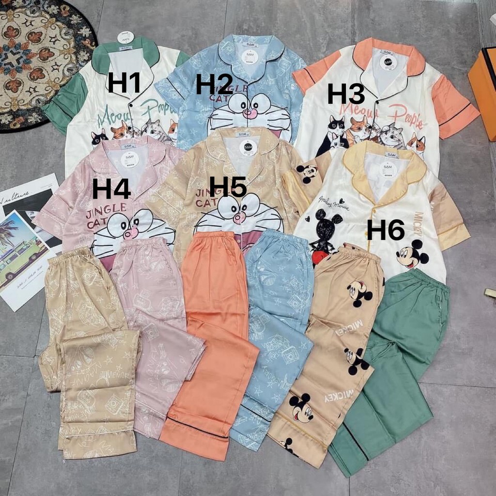 Bộ Ngủ Lụa Áo cộc + quần dài mới (kèm ảnh thật,video) | BigBuy360 - bigbuy360.vn