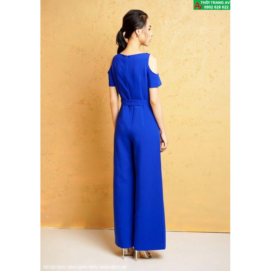 Jumpsuit - Đồ bay dài ống rộng khoét vai cổ đính hạt đầy sang trọng - AV5780