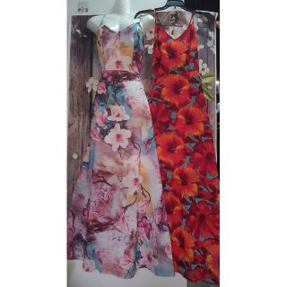 Đầm maxi chéo dây hở lưng đi biển