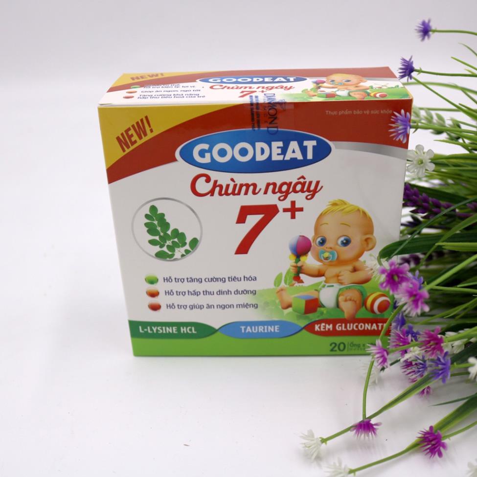 Goodeat Chùm Ngây 7+ - Hỗ trợ tiêu hóa, trẻ hấp thu dinh dưỡng và giúp ăn ngon (20 ống)