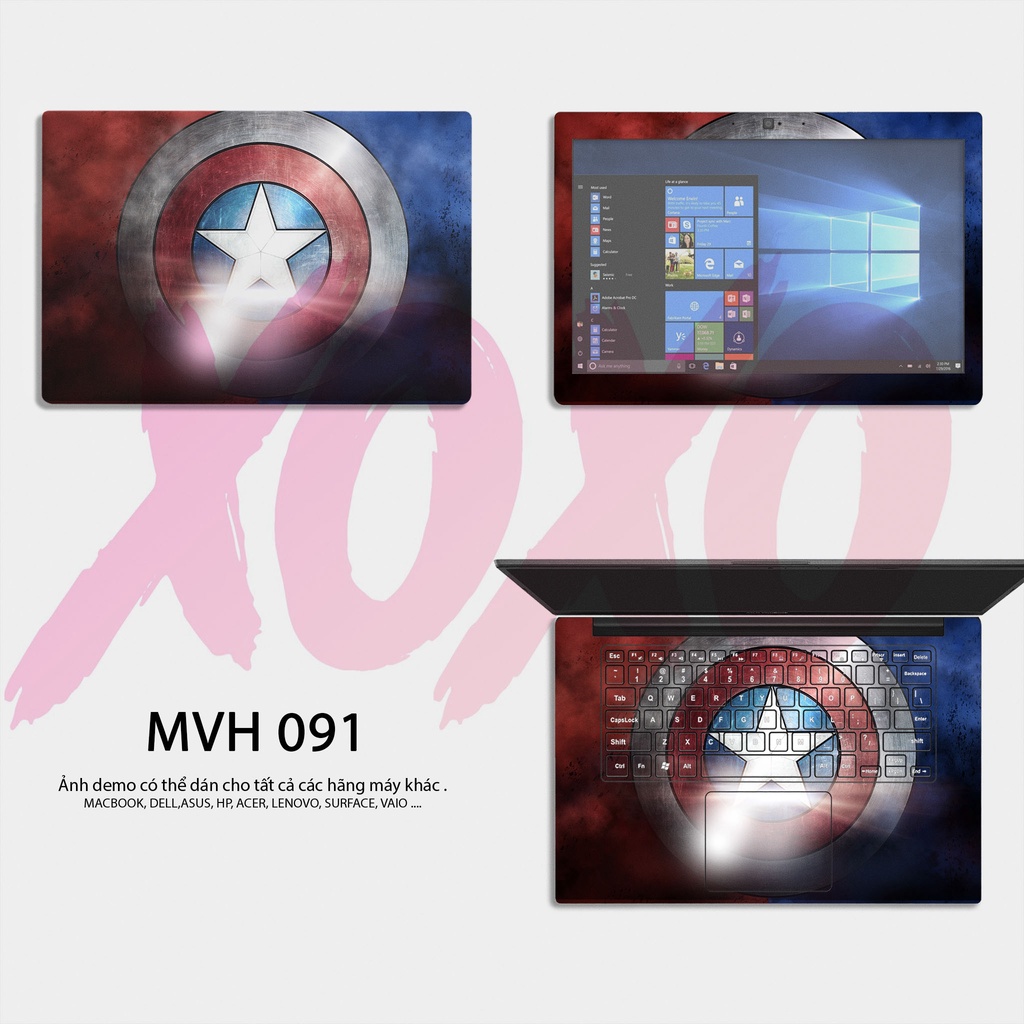 Decal Dán Laptop - Mẫu CAPTAIN AMERICA / Có decal dán cho tất cả các hãng máy tính