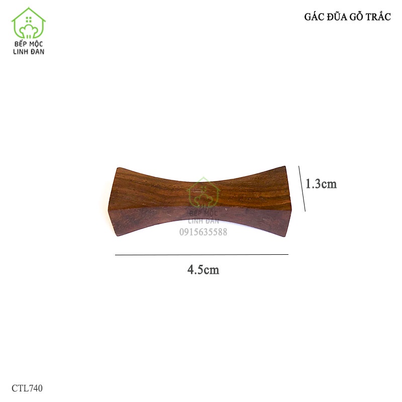 Gác Đũa Gỗ Trắc Tự Nhiên HAHANCO  Siêu Sạch, Tiện Dụng_Bộ 10 Chiếc
