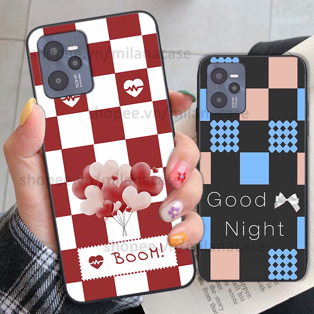 Ốp Realme C35 caro họa tiết nhiều màu sắc siêu đẹp thời trang cá tính
