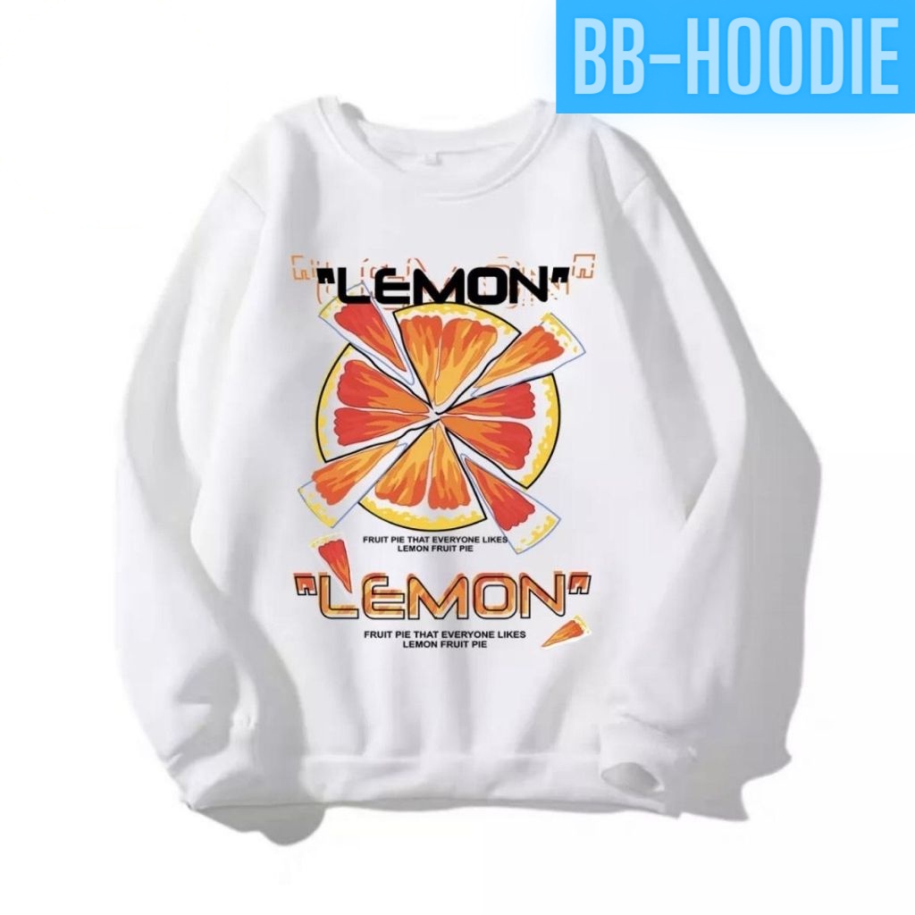 [ FREE_SHIP ] ÁO SWEATER NỈ UNISEX IN CAM LEMON ÁO SWEATER FORM RỘNG NAM NỮ NHIỀU MÀU