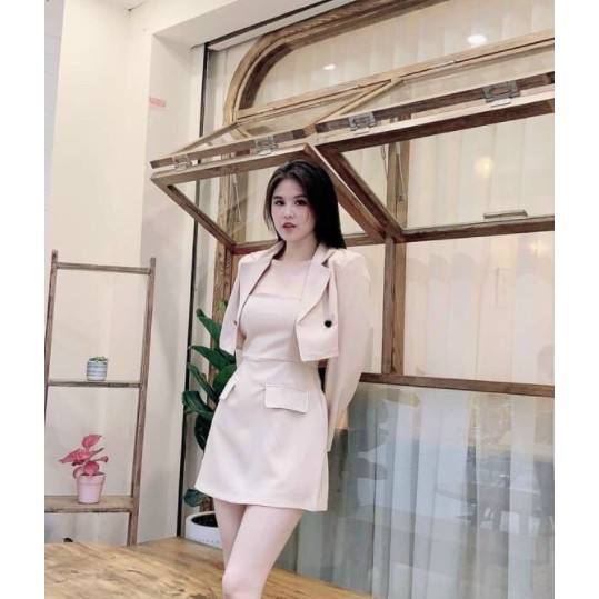 Set áo vest viền túi kèm váy | BigBuy360 - bigbuy360.vn