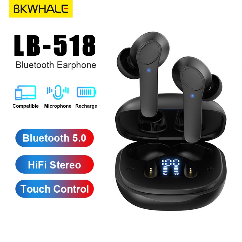 Tai Nghe Nhét Tai Bluetooth 5.0 Âm Thanh HiFi BKWHALE LB-518