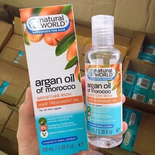 [CHÍNH HÃNG] Dầu dưỡng tóc Argan oil of Morocco NATURAL WORLD 100ml