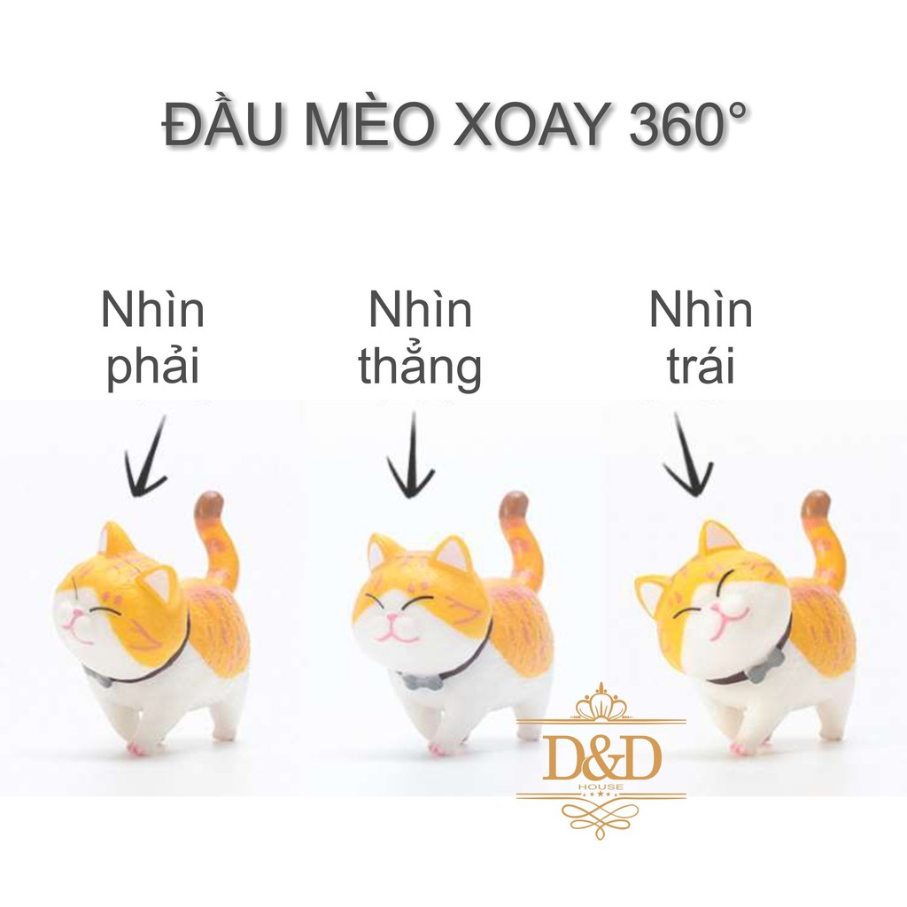 Set 9 mèo mô hình trang trí táp lô xe hơi, tiểu cảnh, bàn học, bàn làm việc siêu cute