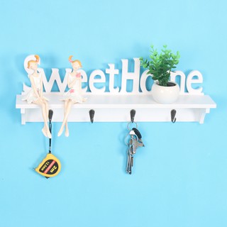 Kệ Trang Trí Treo Tường - Kệ Treo Chìa Khóa Sweet Home