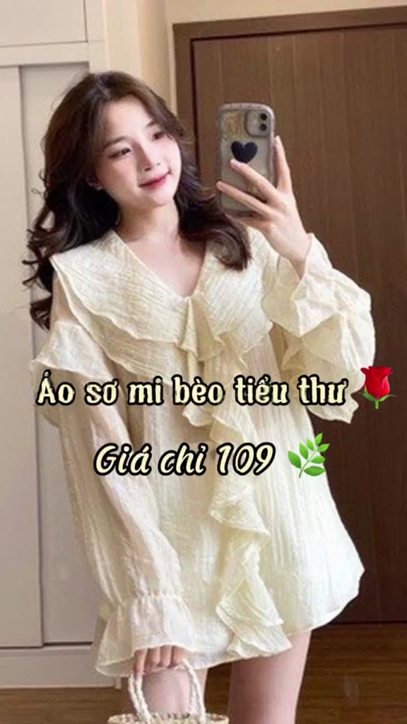 [Mã FATREND02 giảm đến 30k đơn 99k] Áo sơ mi kiểu nữ, Áo sơ mi bèo to dọc thân chất tơ xước tiểu thư xinh xắn | BigBuy360 - bigbuy360.vn