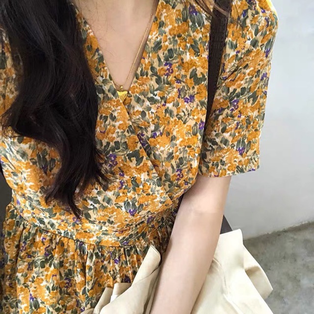 ĐẦM BABYDOLL HOA VÀNG