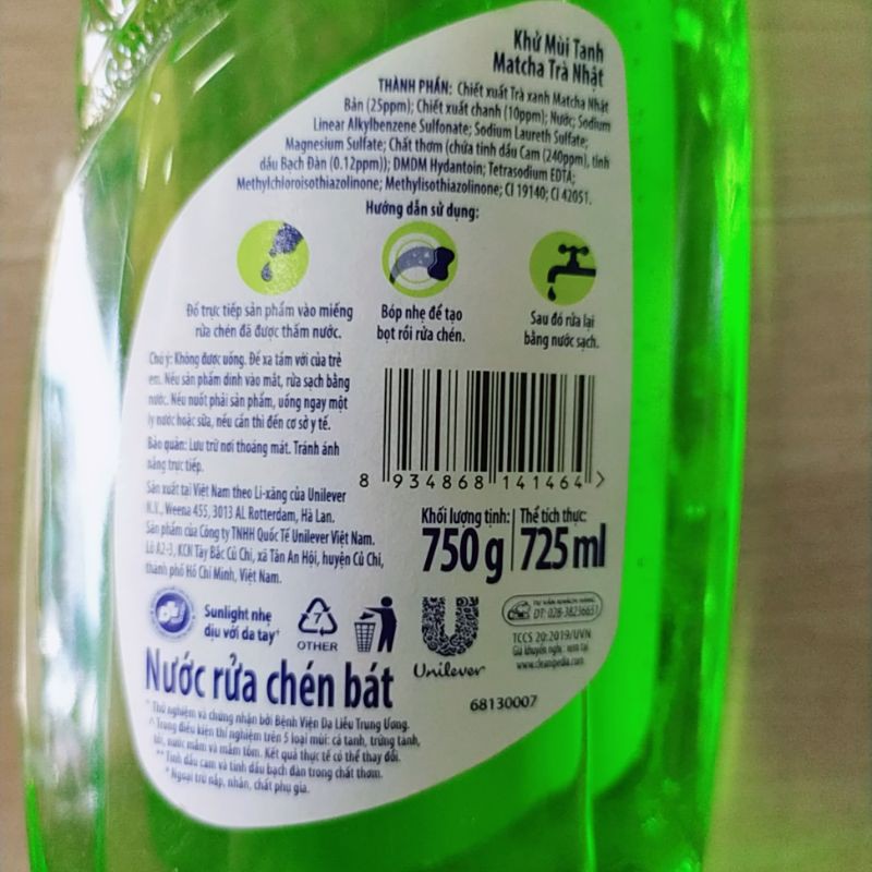 🌷 NƯỚC RỬA CHÉN SUNLIGHT 750gam