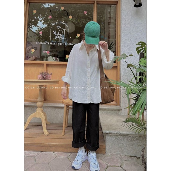 Áo Sơ Mi Dài Tay Chất Kaki Mềm, Kiểu Áo Form Thụng Oversize