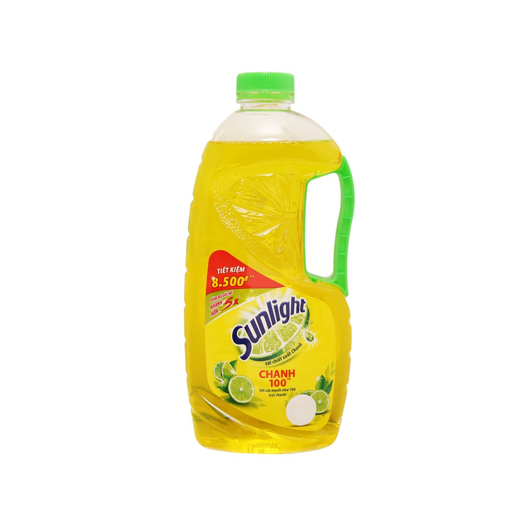 Nước rửa chén Sunlight Chanh 100 chiết xuất chanh tươi chai 1.45 lít