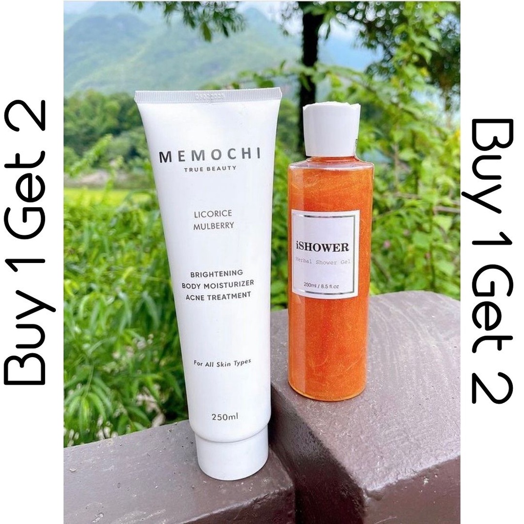 [MUA 1 TẶNG 2]Siêu Combo Dưỡng Trắng (gel tắm ishower + kem body dưỡng trắng memochi)