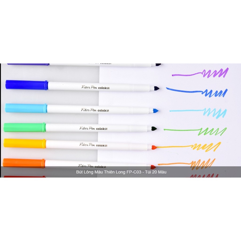 Bút lông màu fiber pen 20 màu FP-C03_12/12 siêu sale mua 1 bộ tặng 1 móc khoá màu sắc