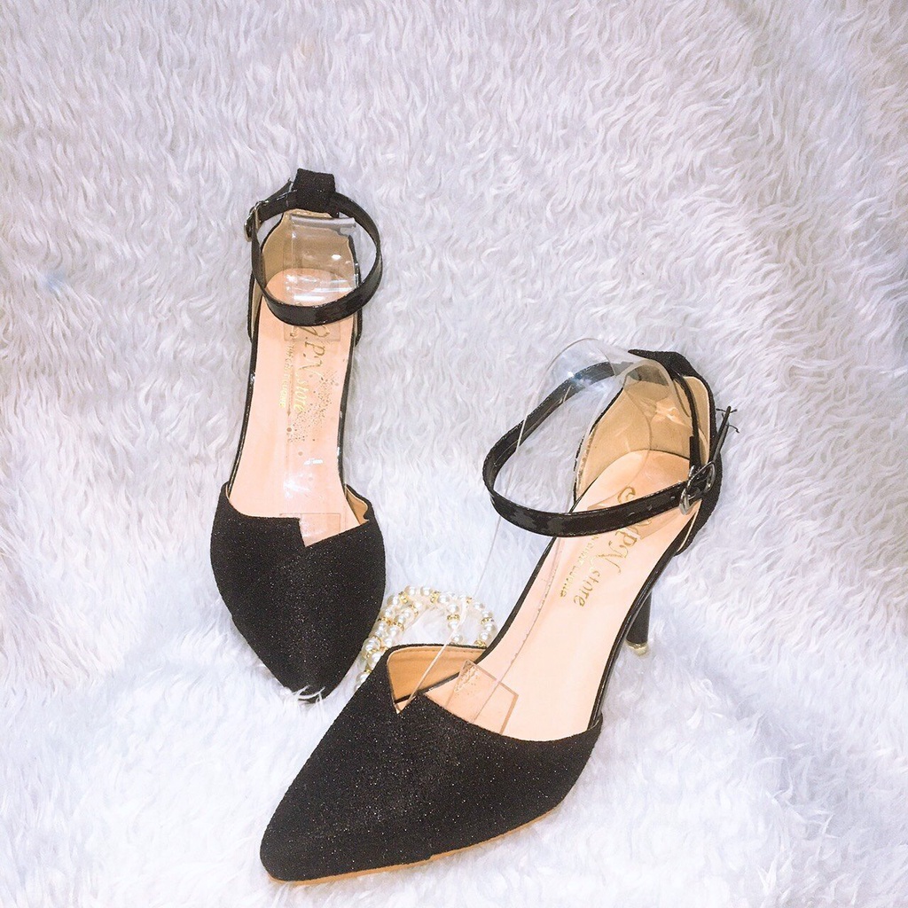 Giày cao gót 7 phân bít mũi kim tuyến Ha82_01