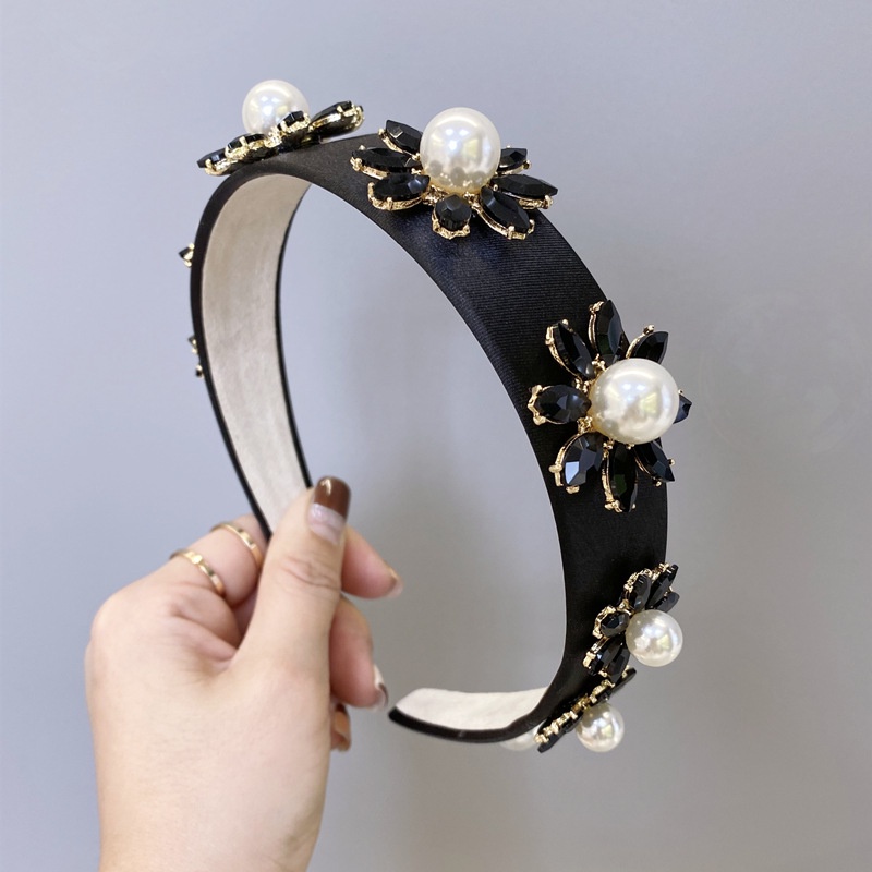 Băng Đô Cài Tóc Đính Đá Kim Cương Ngọc Trai Giả Phong Cách Baroque Âu Mỹ Màu Sắc Ngọt Ngào
