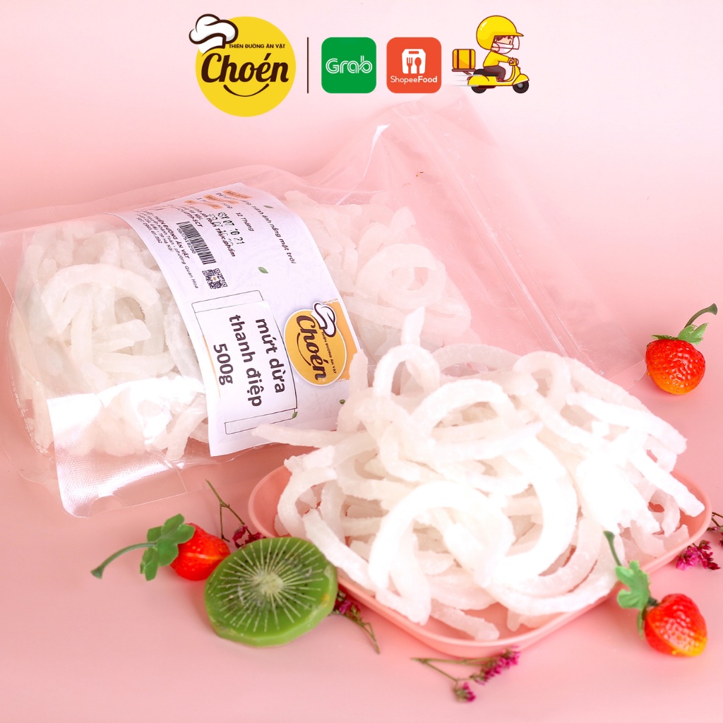 Mứt Dừa Non Thanh Điệp 500g Đóng Túi Dẻo Quạnh Thơm Ngon Loại 1 Choen80