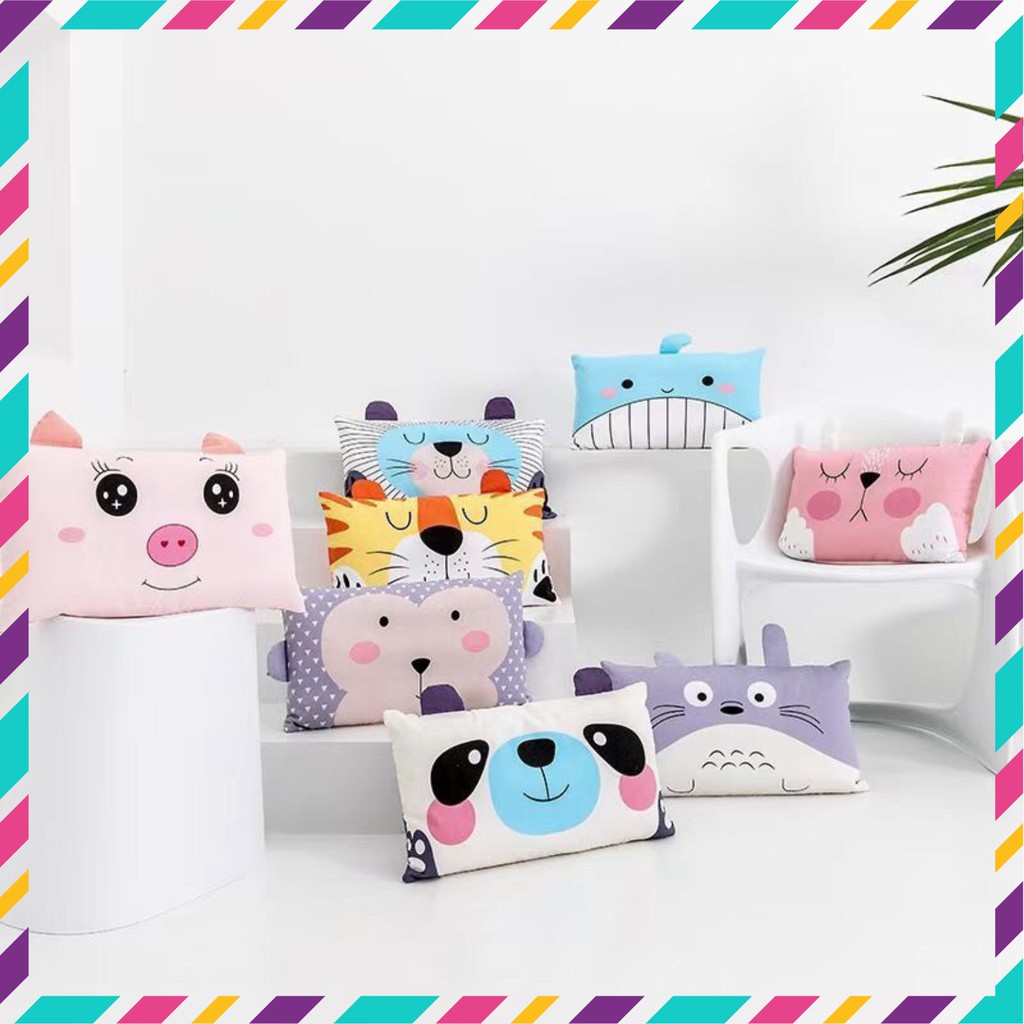Gối Cotton Matxa Trẻ Em - Họa Tiết Gối Trẻ Em Vô Cùng Đáng Yêu Kích Thước 30x50cm (1 Cái )