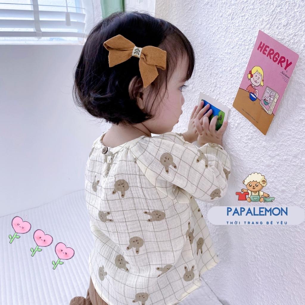 Đồ ngủ cho bé gái, bộ quần áo ngủ cho bé với chất liệu xô cotton mềm mại, thoáng mát, hoạ tiết đáng yêu, PAPALEMON