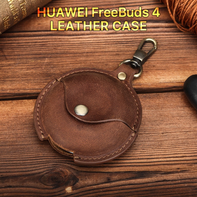 Vỏ Bọc Bảo Vệ Hộp Sạc Tai Nghe HUAWEI FreeBuds 4 Bằng Chất Liệu Da Mềm Tiện Dụng Ốp