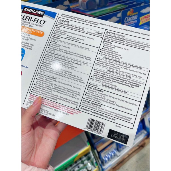☘️☘️Xịt Kirkland Aller-Flo chính hãng Mỹ🇺🇸✈️