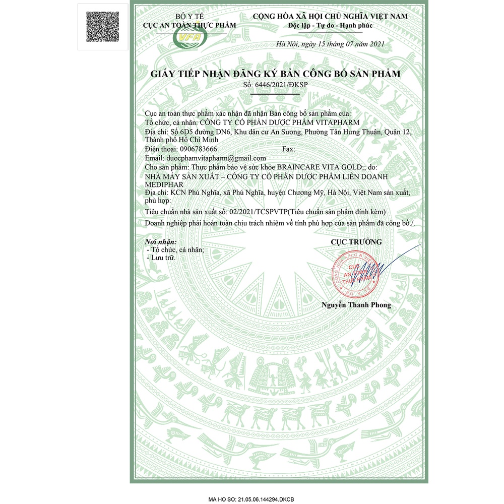 Hoạt huyết dưỡng não BRAIN CARE Ginkgo Biloba, nattokinase - 100 viên