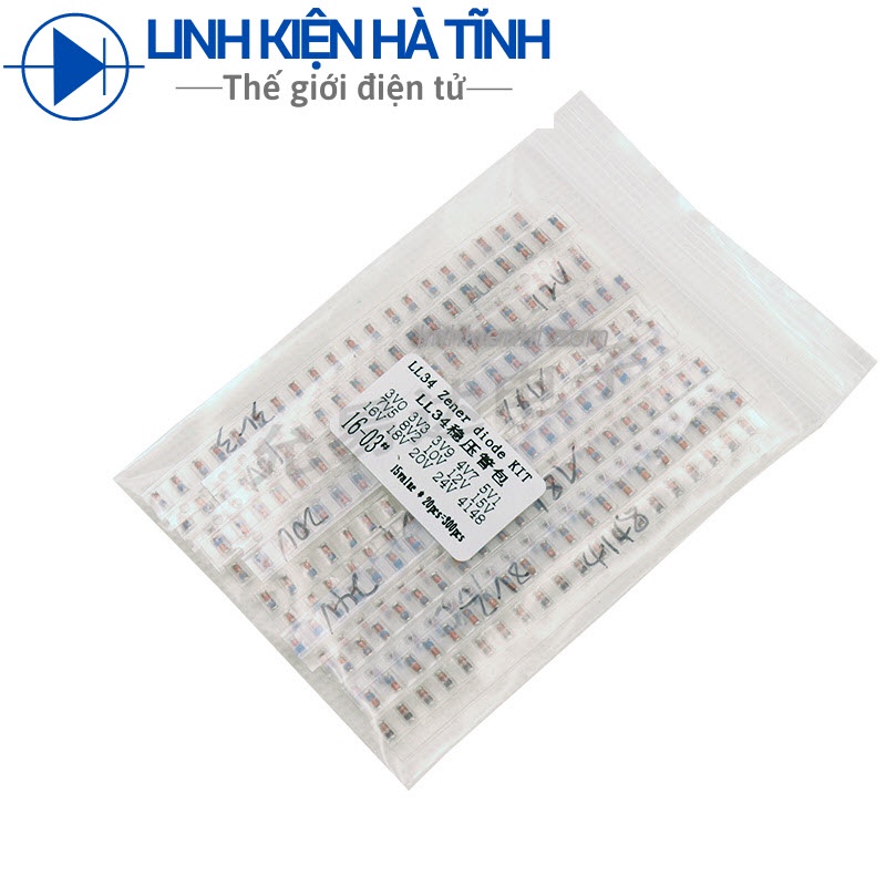 Gói diode đi ốt dán SMD 1/2W 3v-24v thường được sử dụng 15 loại mỗi loại 20 con điốt Zener