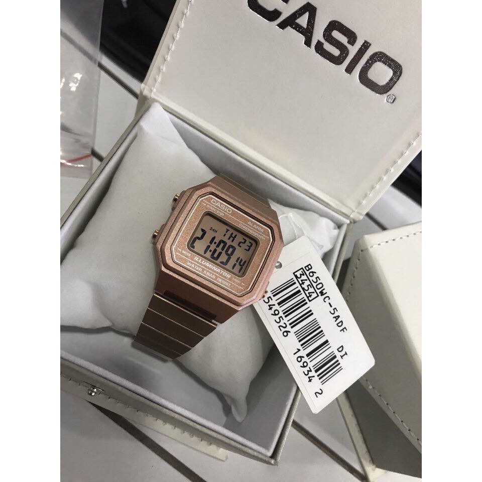 Đồng hồ casio nữ chính hãng xách tay size 36mm dây kim loại