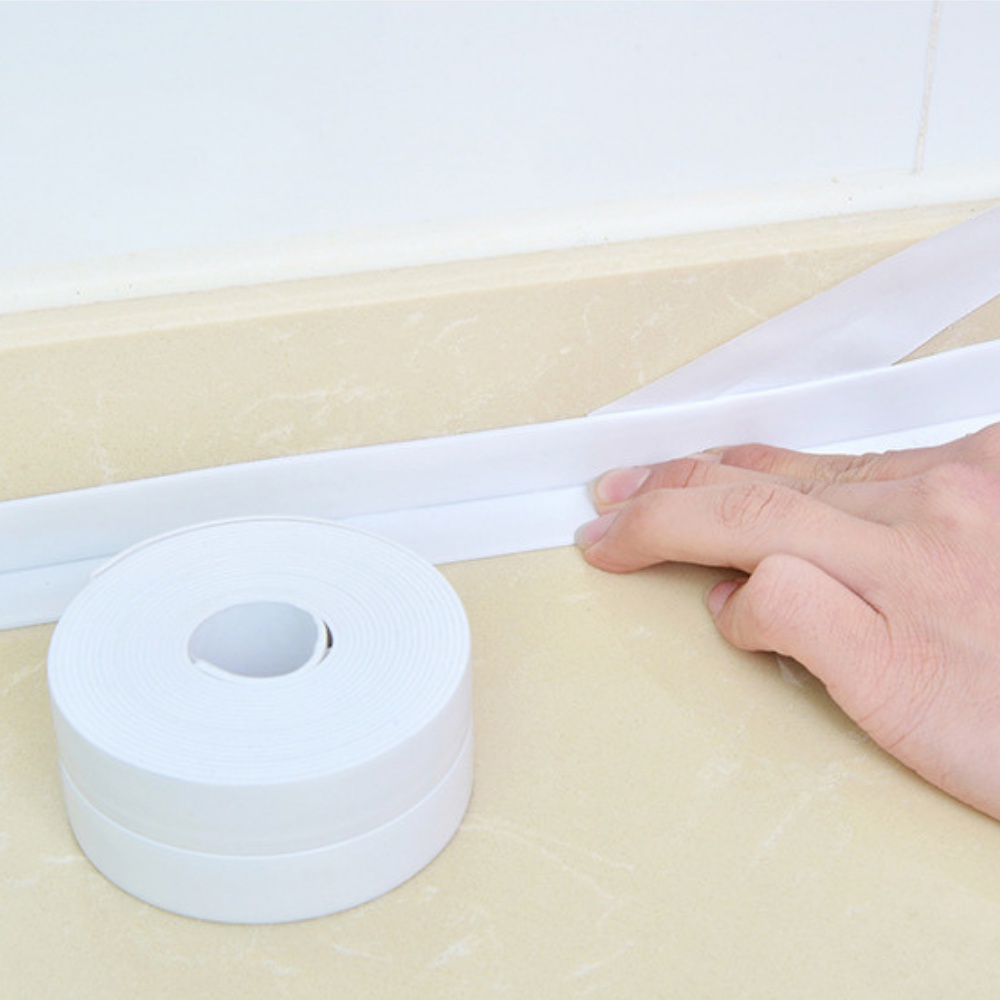 Cuộn băng keo chống thấm PVC tiện dụng dán viền bồn rửa chén phòng tắm tiện lợi chống ố vàng nấm mốc khe hở