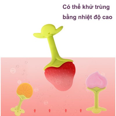 Đồ Chơi Gặm Nướu Bằng Silicone Hình Trái Cây Dễ Thương Dành Cho Bé, Chất Liệu Mềm Mại Không Độc Hại An Toàn, Có Hộp
