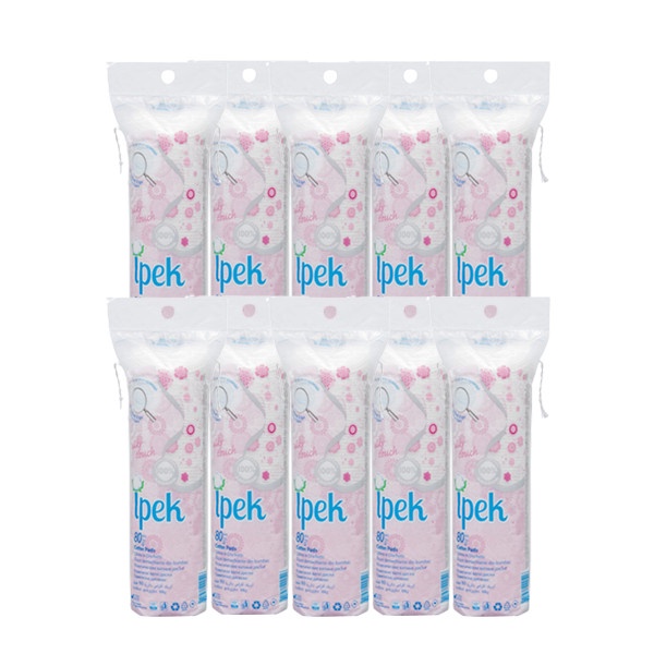 Bông Tẩy Trang Ipek Thổ Nhĩ Kì Cotton 100% 80 Miếng