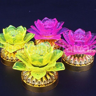 Đèn Hoa sen LED 10cm đổi màu chạy bằng Pin(hoặc Cắm trực tiếp) - thờ cúng(tặng kèm 3 Pin)