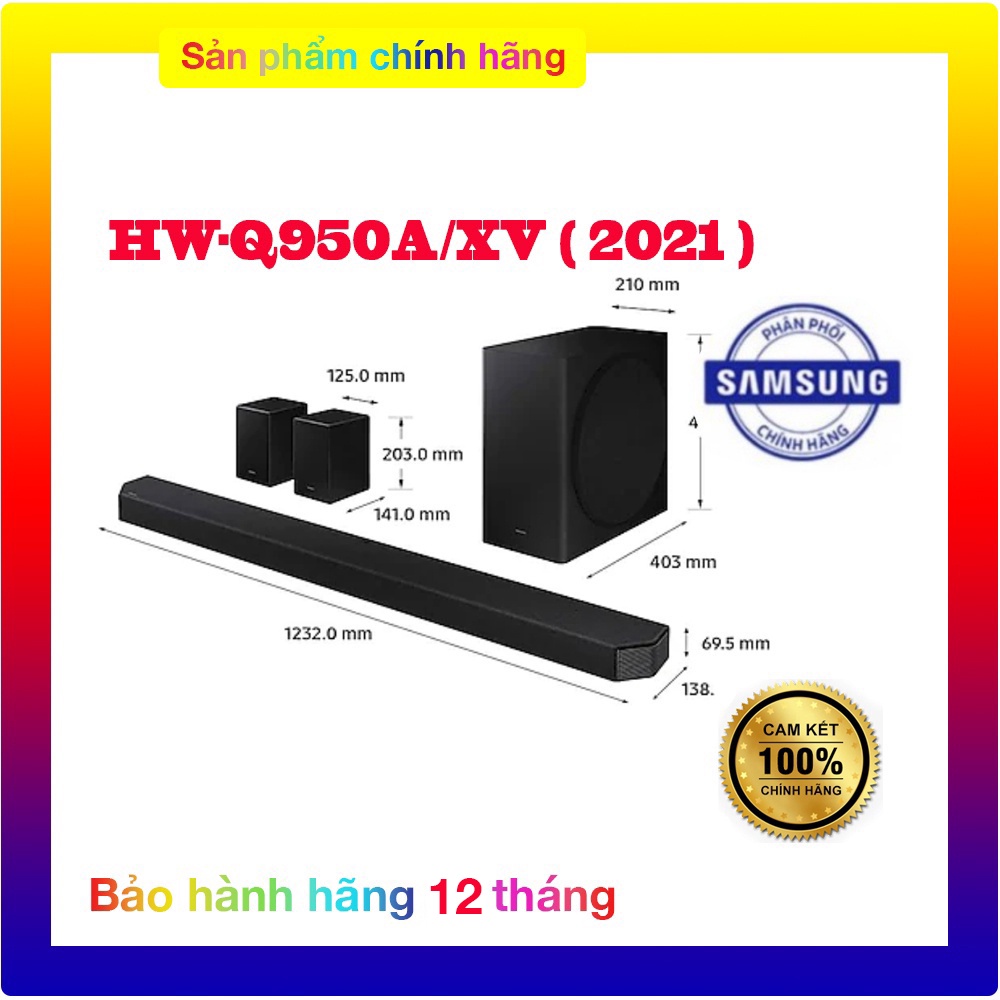 [Mã INCUBACK1416 hoàn 20K xu đơn 50K] Loa Samsung 11.1.4ch HW-Q950A Soundbar Samsung 2021 Mới - Hàng chính hãng SSVN