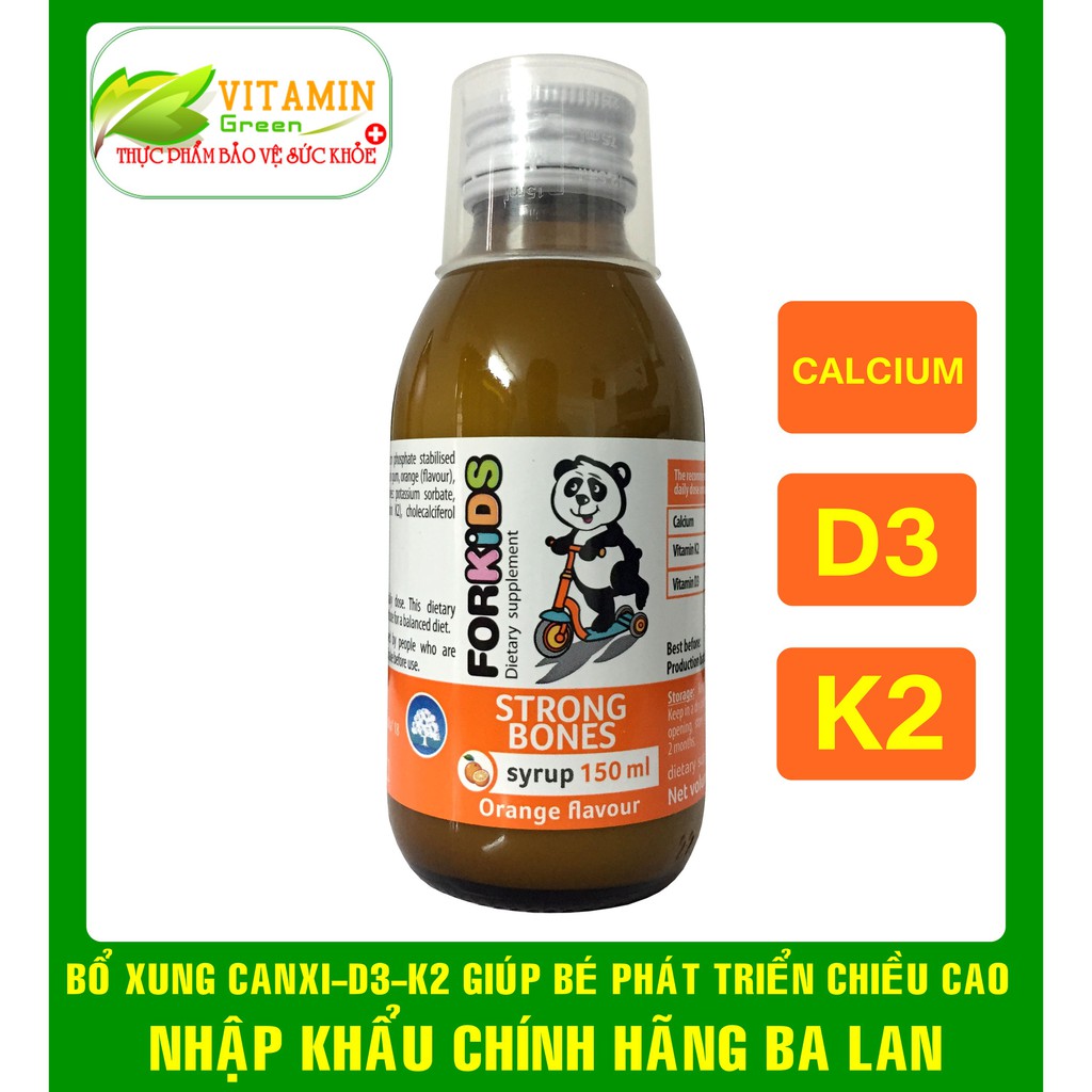 CANXI CHO BÉ FORKIDS STRONG BONES 150ml | NHẬP KHẨU CHÍNH HÃNG BALAN