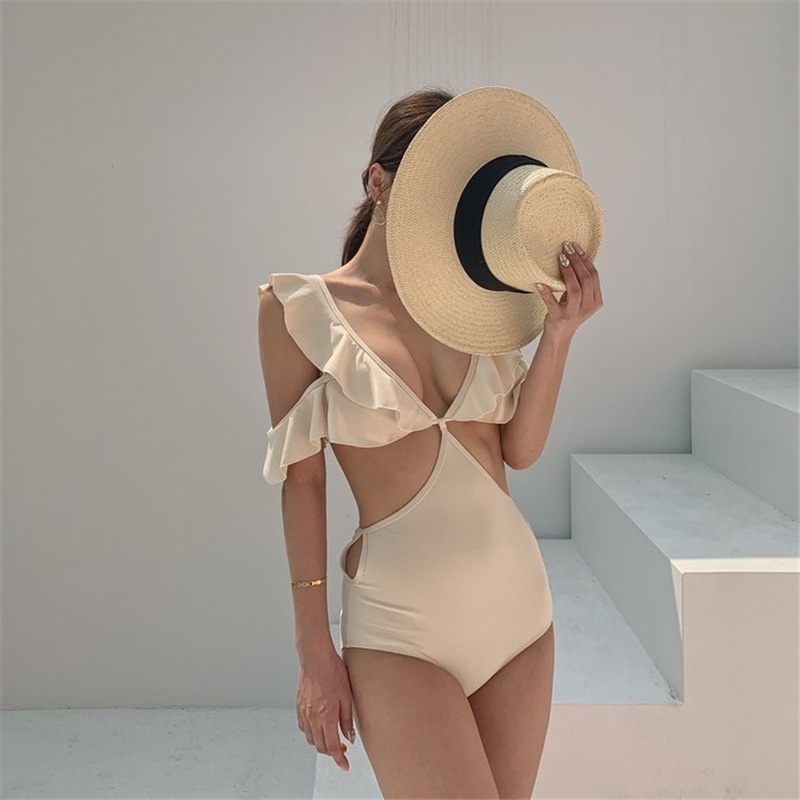 Xiuer Đồ Bơi Một Mảnh Vải Xốp Gợi Cảm Chất Lượng Cao Với Đệm Ngực Đi Biển#X97