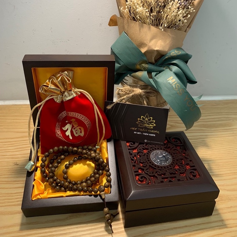 Vòng Tay Trầm Hương Chuỗi Tràng Hạt 108 6 7 8mm Trầm Tốc Việt - An Yên - Thịnh Vượng | MTH JEWELRY