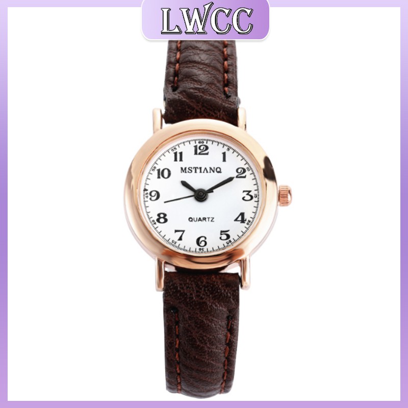Đồng hồ đeo tay LWCC dây da đơn giản thời trang cao cấp cho nữ