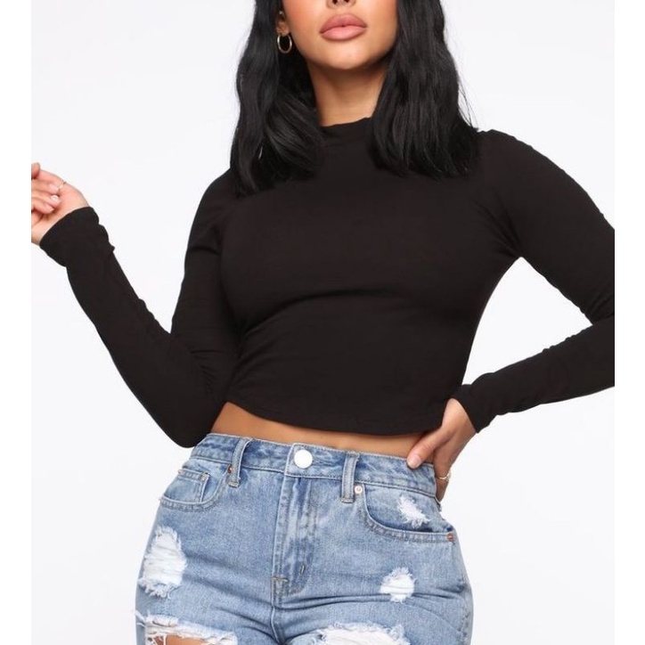 Áo Croptop tay dài cổ lọ bigsize Hằng Sumi-Hsumi