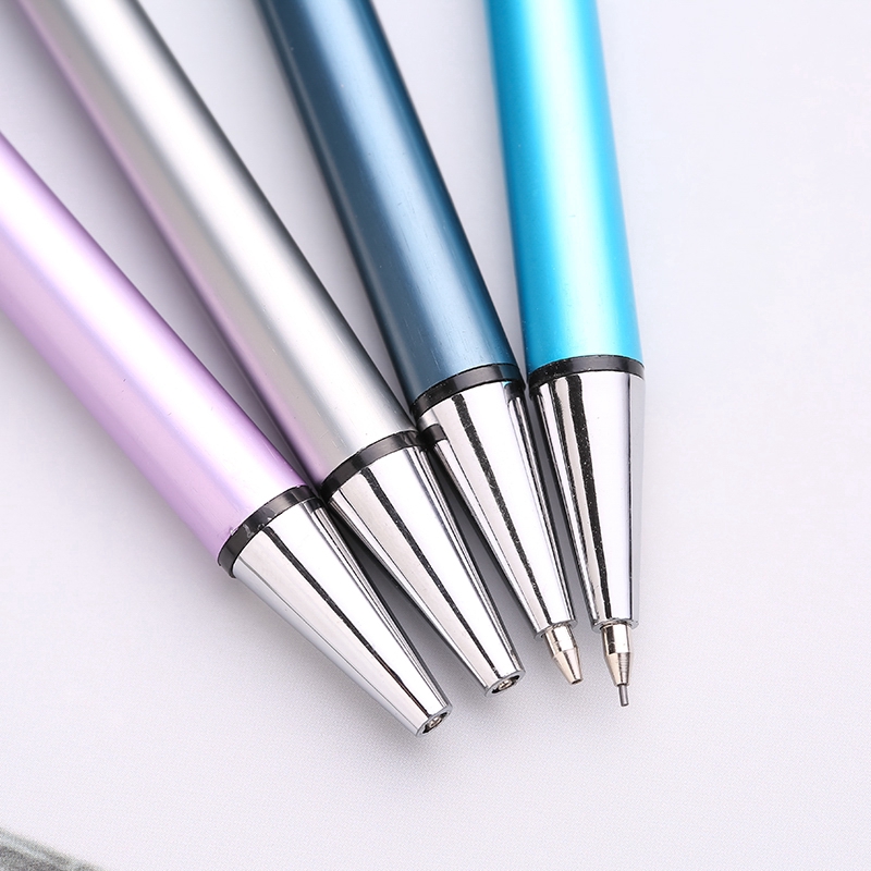 Bút Chì Bấm Bằng Kim Loại 0.5mm / 0.7mm Thiết Kế Đơn Giản Cho Học Sinh