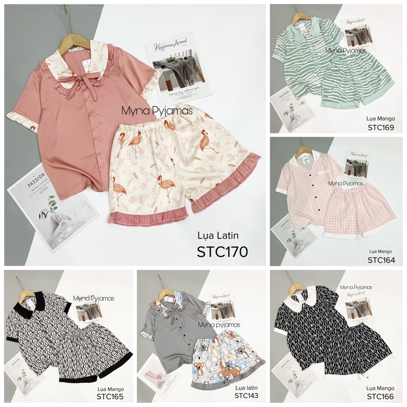 Đồ Ngủ Pijama Quần cộc tay ngắn , Siêu Xinh, LỤA SATIN MỀM MÁT - Đồ bộ mặc nhà siêu mát | BigBuy360 - bigbuy360.vn