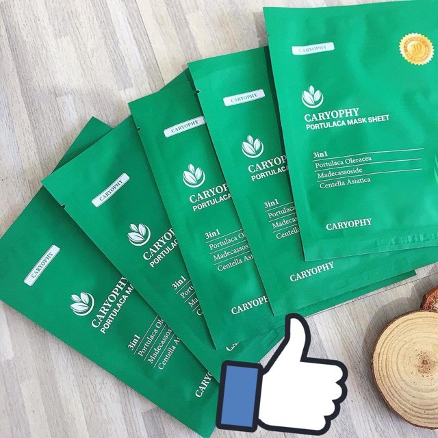 [Mã COSCOCOT3 -8% đơn 250K] Combo 5 Mặt nạ Hỗ Trợ Giảm Và Ngăn Ngừa mụn Caryophy Portulaca Mask Sheet 3IN1 (22g x 5)