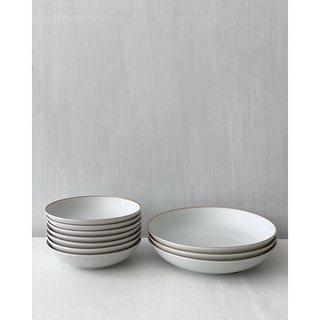 Dĩa gốm style Âu basic viền gold 2 size