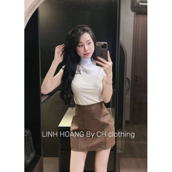 Chân váy da chữ A hàng QC
