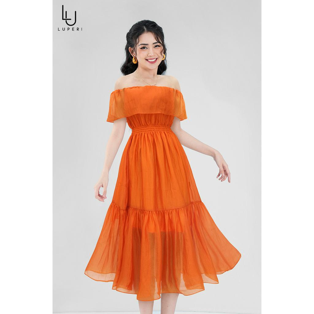 Đầm Maxi Trơn Thiết Kế Nữ LUPERI LFV3320 Phù Hợp Đi Chơi Đi Biển