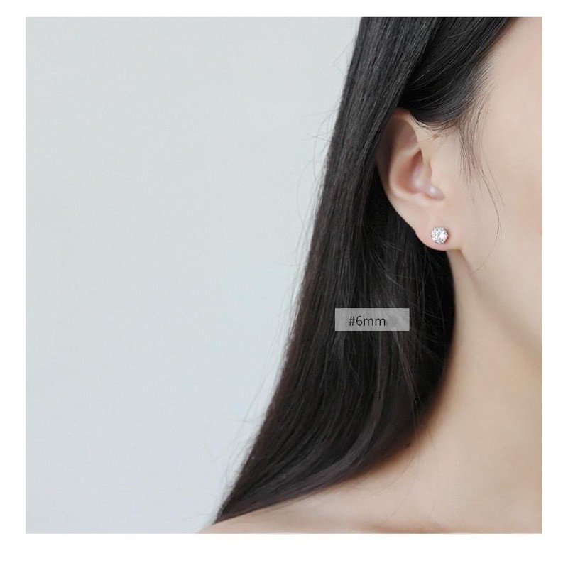 Bông tai nữ AKING LUXURY AK13 ,Khuyên Tai Bạc Nữ Tròn Đính Đá Xinh, khuyên tai nhỏ cho nữ. Bộ sưu tập mới nhất 2021