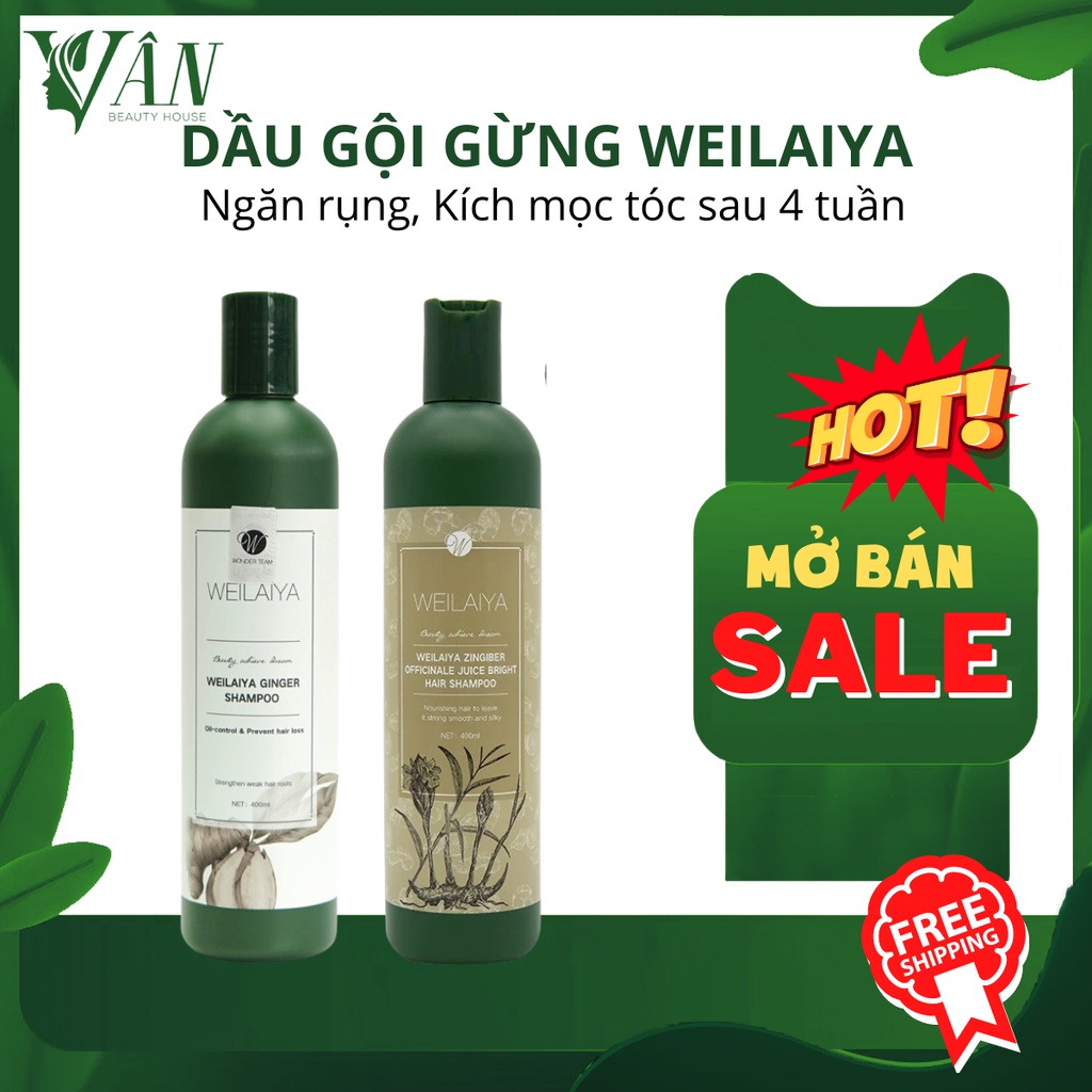 Dầu gội gừng Weilaiya chống rụng kích mọc tóc 400ml - Hàng chính hãng