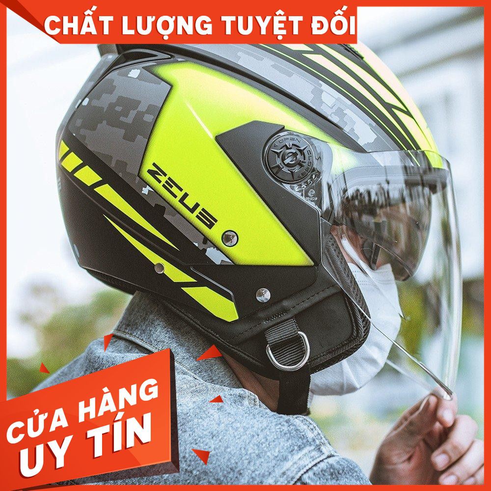 [ CHÍNH HÃNG] MŨ BẢO HIỂM 3/4 Zeus 205 - SPID.VN- KÈM QUÀ TẶNG