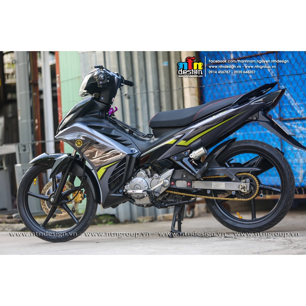 Tem /decal Rời Dán Xe Exciter 135 Mẫu LC 2021 Xám Vàng Cực Hot, Hàng 3 Lớp Chất Lượng Cao